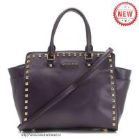 michael kors selma studded saffiano groot purper bakken Verkoop Rotterdam 9u51y409